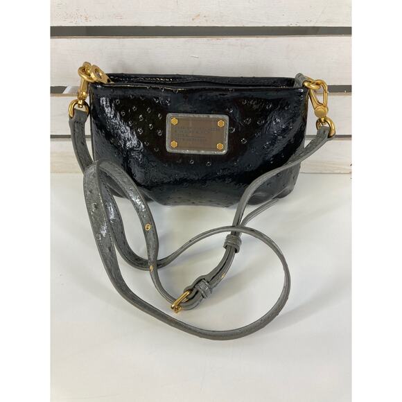 Marc By Marc Jacobs Handbags - MARC JACOBS, EMBOSSED OSTRICH LEATHER BLACK, GRAY SMALL WOMENS CROSSBODY BAG